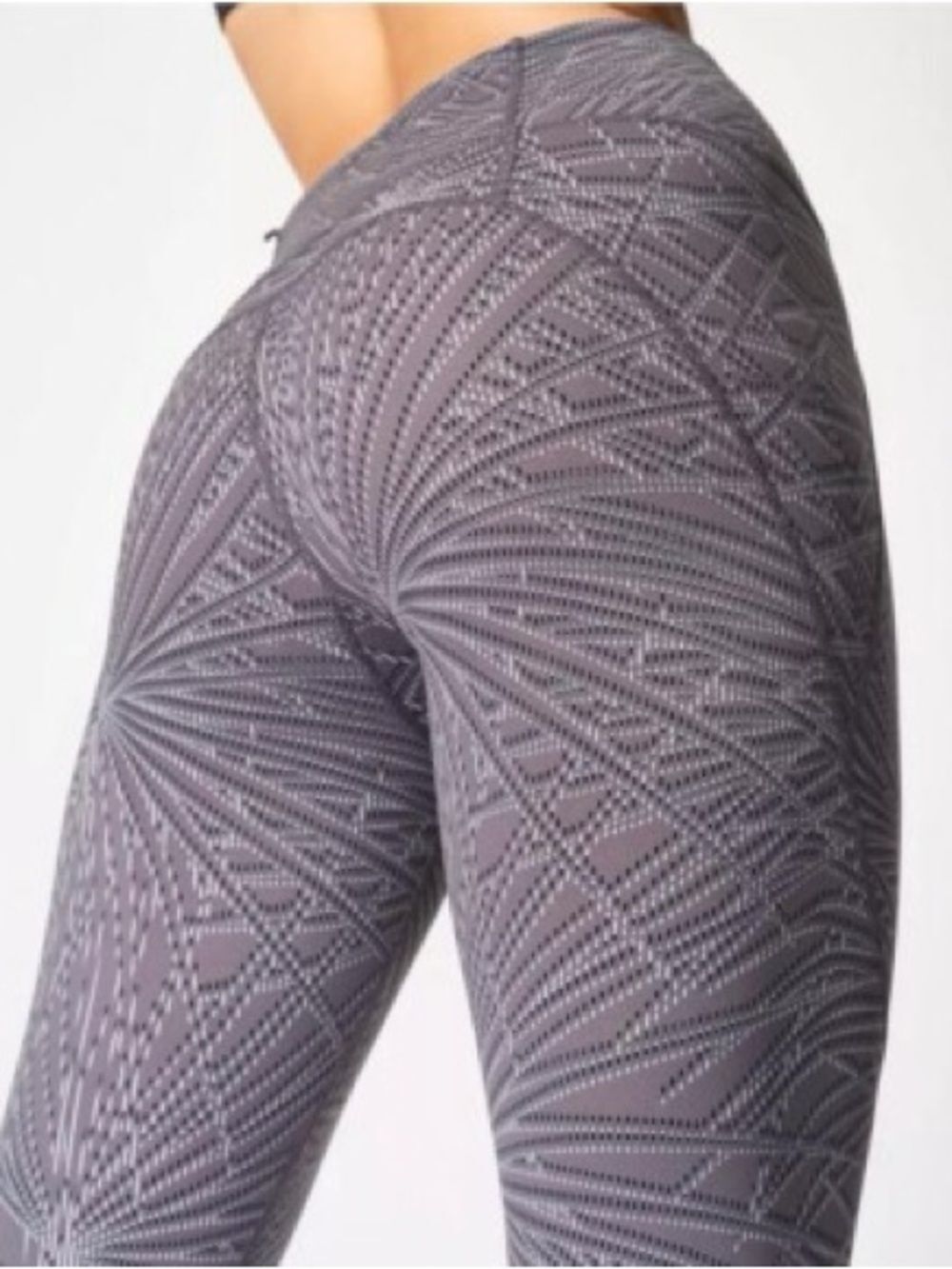 Sweaty Betty Power Pocket Workout 7/8 Legging- Moonrock Purple Palm Print- XXS
